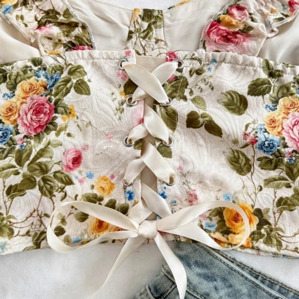 Soleia Floral Print Corset Top - Picture 5 of 7